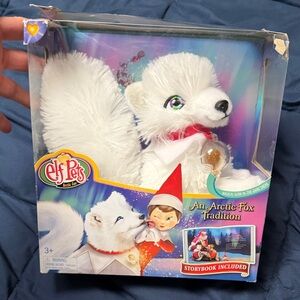 Elf Pets Arctic Fox Holiday Plush - White